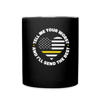 Emergency call control center operations center - Full Colour Mug - black - Front