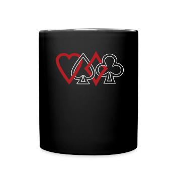 Poker - Tasse einfarbig - Schwarz - Vorne