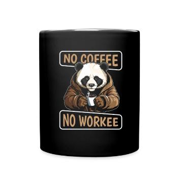 Café Café Panda Bear Pas de café Pas de Workee - Mug uni - noir - Devant