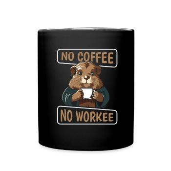 Coffee Cafe Guinea Pig No Coffee No Workee - Full Colour Mug - black - Front