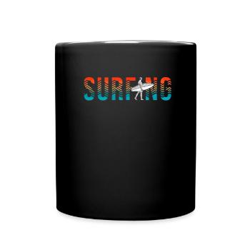 Surfer Surfen Cool Retro Surfer Vintage Surf - Tasse einfarbig - Schwarz - Vorne