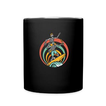 Surfer Surfen Skelett Retro Surfer Vintage Surf - Tasse einfarbig - Schwarz - Vorne