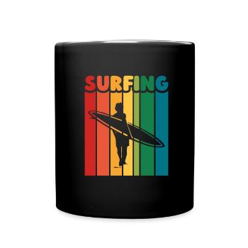 Surfer Surfen Cool Retro Surfer Vintage Surf - Tasse einfarbig - Schwarz - Vorne