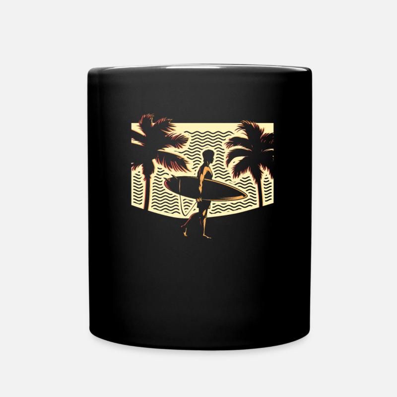 Surfer Surfen Cool Retro Surfer Vintage Surf - Mug uni - noir