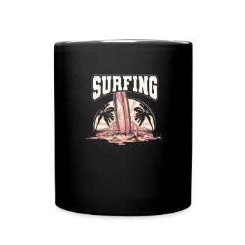 Surfer Surfen Cool Retro Surfer Vintage Surf - Tasse einfarbig - Schwarz - Vorne