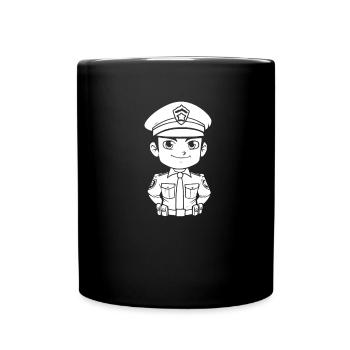 Polizist Polizei - Tasse einfarbig - Schwarz - Vorne