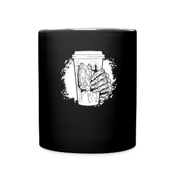 Café Café Halloween Zombie Main - Mug uni - noir - Devant