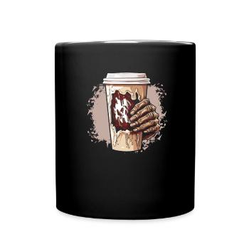 Café Café Halloween Zombie Main - Mug uni - noir - Devant