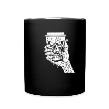 Café Café Halloween Zombie Main - Mug uni - noir - Devant
