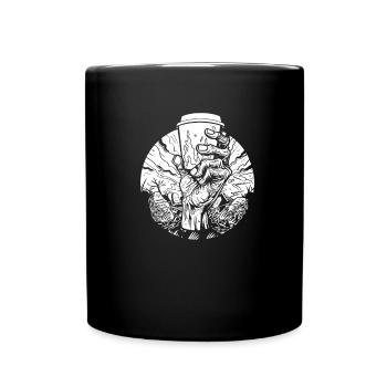 Café Café Halloween Zombie Main - Mug uni - noir - Devant