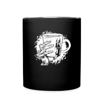 Café Café Halloween Zombie Main - Mug uni - noir - Devant