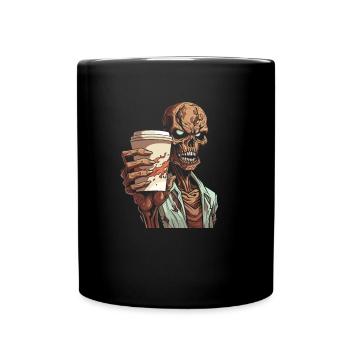 Café Café Halloween Zombie Main - Mug uni - noir - Devant