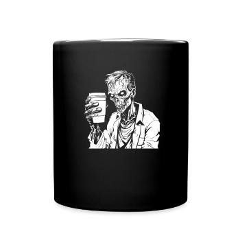 Café Café Halloween Zombie Main - Mug uni - noir - Devant