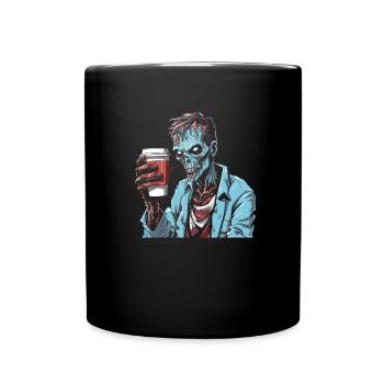 Café Café Halloween Zombie Main - Mug uni - noir - Devant