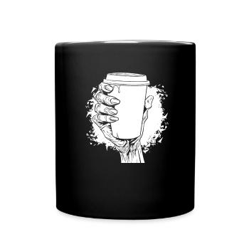 Café Café Halloween Zombie Main - Mug uni - noir - Devant