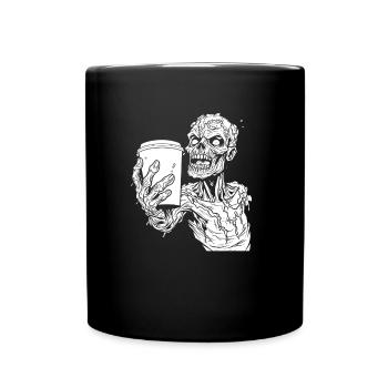 Café Café Halloween Zombie Main - Mug uni - noir - Devant