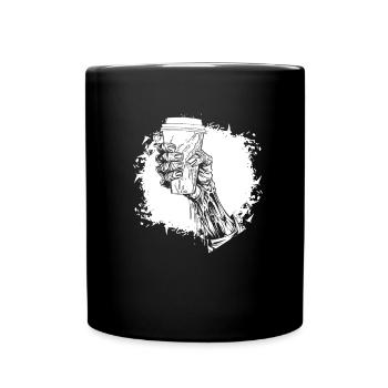 Café Café Halloween Zombie Main - Mug uni - noir - Devant