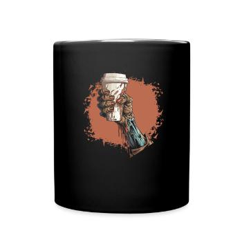 Café Café Halloween Zombie Main - Mug uni - noir - Devant