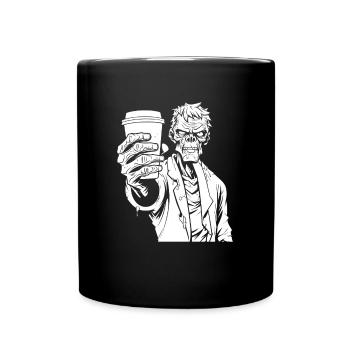 Café Café Halloween Zombie Main - Mug uni - noir - Devant