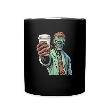 Café Café Halloween Zombie Main - Mug uni - noir - Devant
