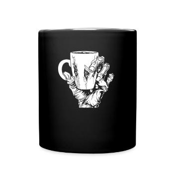 Café Café Halloween Zombie Main - Mug uni - noir - Devant