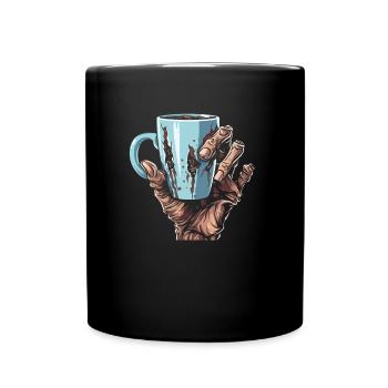Café Café Halloween Zombie Main - Mug uni - noir - Devant