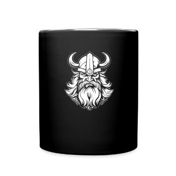 Wikinger Cool - Tasse einfarbig - Schwarz - Vorne