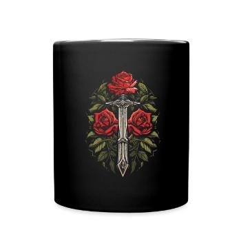Red Rose Goth Sword - Full Colour Mug - black - Front