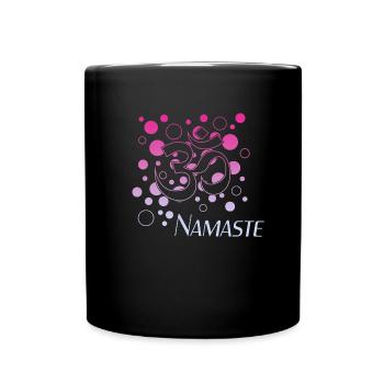 Namaste Yoga - Tasse einfarbig - Schwarz - Vorne