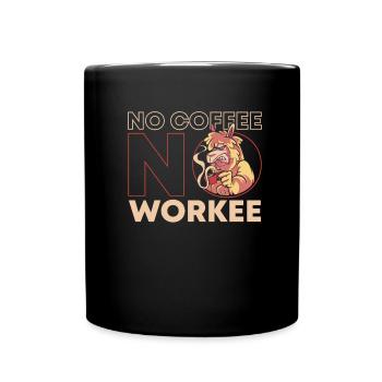 Coffee Cafe Alpaca No Coffee No Workee - Full Colour Mug - black - Front
