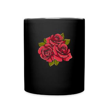 Rose rouge Goth Rose fleur Line Art - Mug uni - noir - Devant