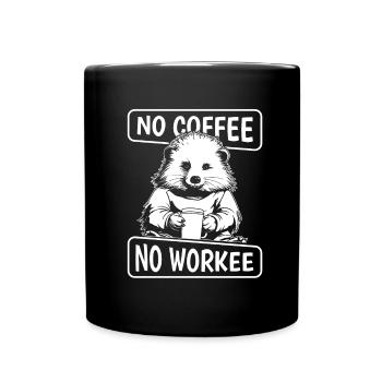Coffee Cafe Porcupine No Coffee No Workee - Full Colour Mug - black - Front