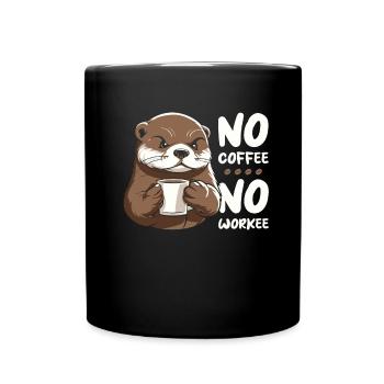 Kaffee Cafe Otter Pas de café Pas de Workee - Mug uni - noir - Devant