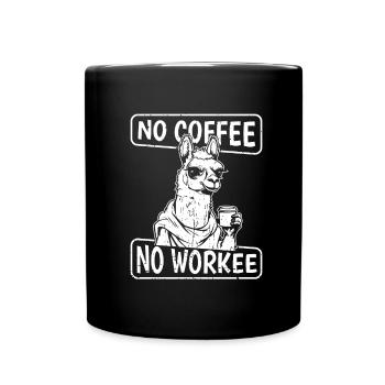 Kaffee Cafe Lama Pas De Café Pas de Workee - Mug uni - noir - Devant