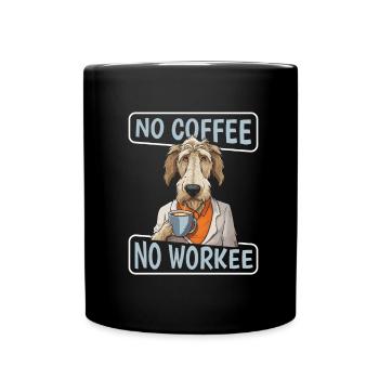 Coffee Cafe Irish Wolfhound - Full Colour Mug - black - Front