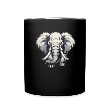 Éléphant - Mug uni - noir - Devant