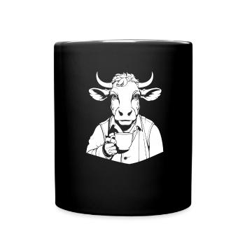 Kuh Landwirt Viehzucht Kaffee - Tasse einfarbig - Schwarz - Vorne