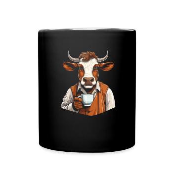 Cow, Farmer, Livestock, Coffee - Full Colour Mug - black - Front