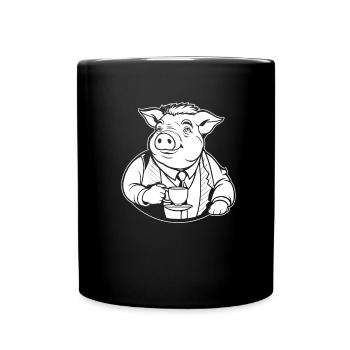 Pig Pig Farmer Coffee - Full Colour Mug - black - Front