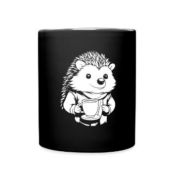 Café hérisson - Mug uni - noir - Devant