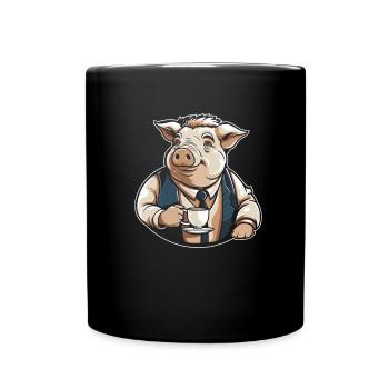 Pig Pig Farmer Coffee - Full Colour Mug - black - Front