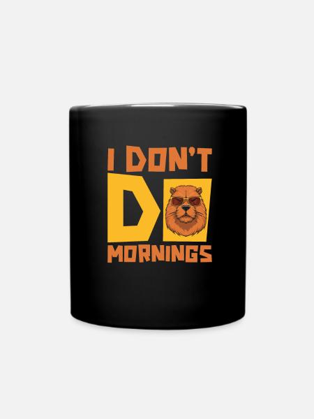 Capybara Capybara Drôle Je Ne Fais Pas De Matins - Mug uni - noir