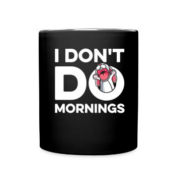 Bunny Rabbit Drôle Je Ne Fais Pas De Matins - Mug uni - noir - Devant