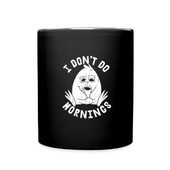 Penguin Funny I Don't Do Mornings - Full Colour Mug - black - Front