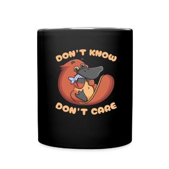 Platypus Platypus Funny Don't Know Don't Care - Full Colour Mug - black - Front
