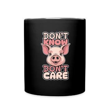 Cochon Éleveur De Cochon Drôle Ne Sais Pas Ne Pas Se Soucier - Mug uni - noir - Devant