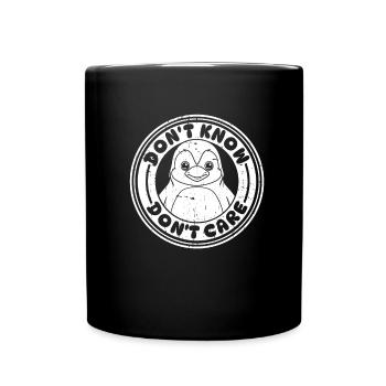 Pingouin Drôle Ne Sais Pas Ne Se Soucie - Mug uni - noir - Devant