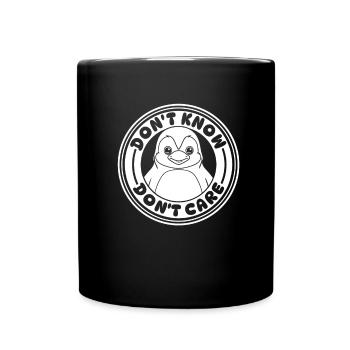 Pingouin Drôle Ne Sais Pas Ne Se Soucie - Mug uni - noir - Devant