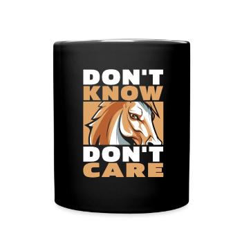 Cheval Équestre Drôle Ne Pas Savoir Ne Pas Se Soucier - Mug uni - noir - Devant