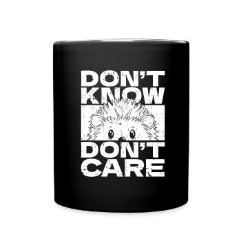 Hérisson Drôle Ne Sais Pas Ne Pas Se Soucier - Mug uni - noir - Devant